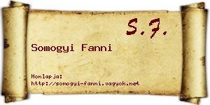 Somogyi Fanni névjegykártya